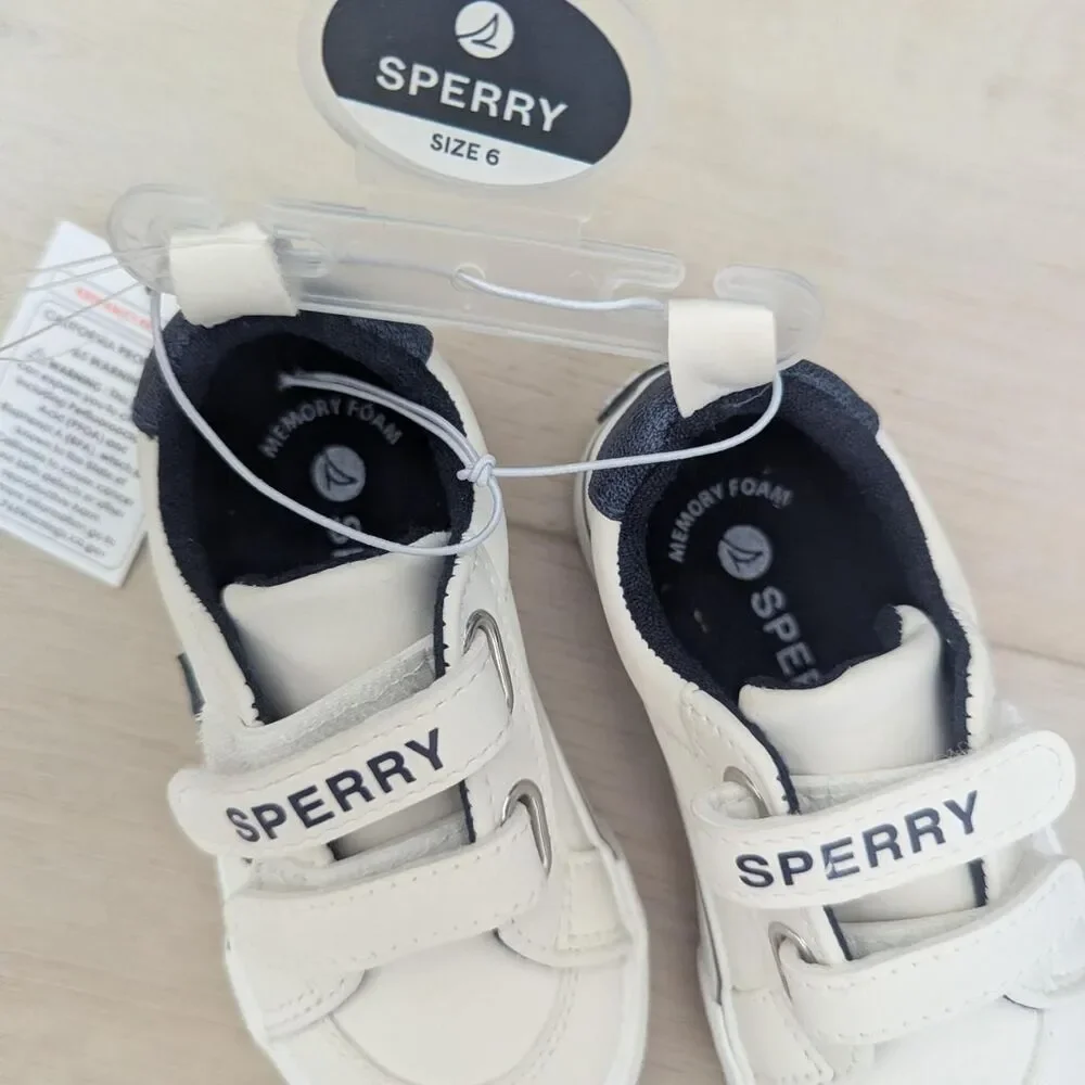 Sperry Cream and White Sneakers Toddler Size 6